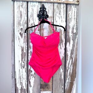 Anne Cole Peach/ Orange Estilo Swimsuit Size 10 Halter One Piece